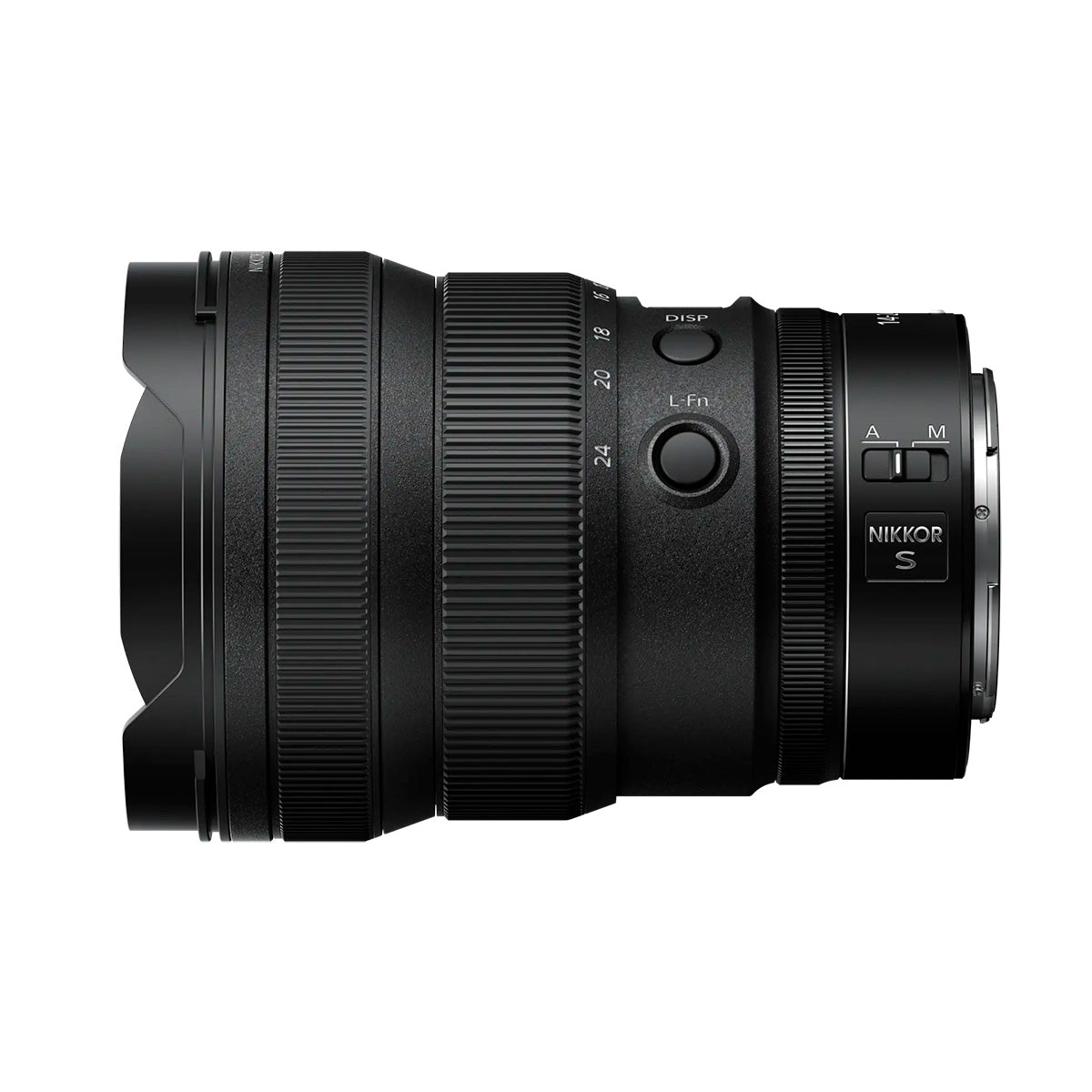 Refurbished NIKKOR Z 14-24mm f/2.8 S side angle 2