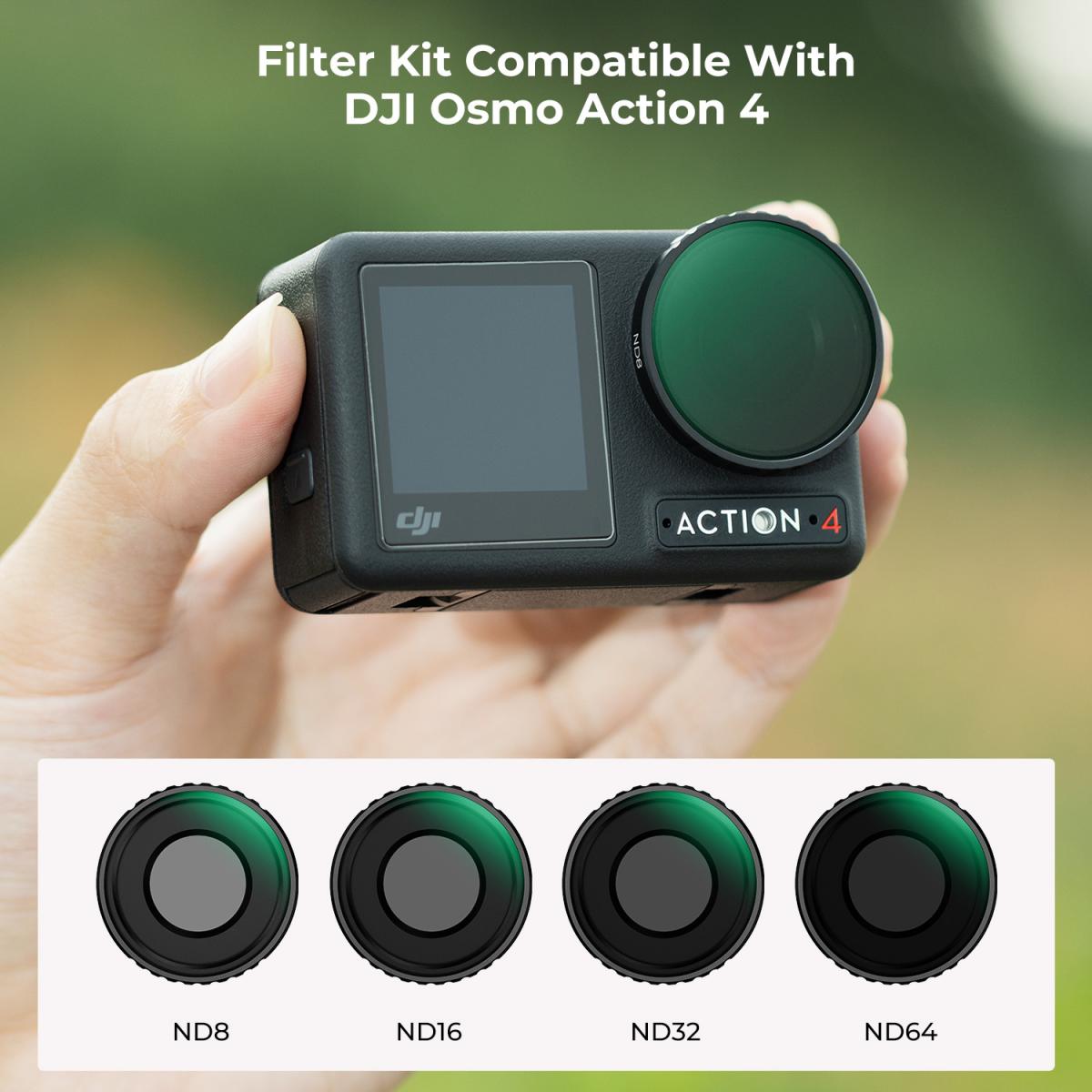 K&F Concept ND8 ND16 ND32 ND64 for DJI Osmo Action 4 SKU.2076