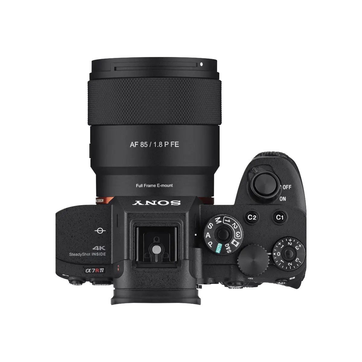 Sony camera with lens on a white background