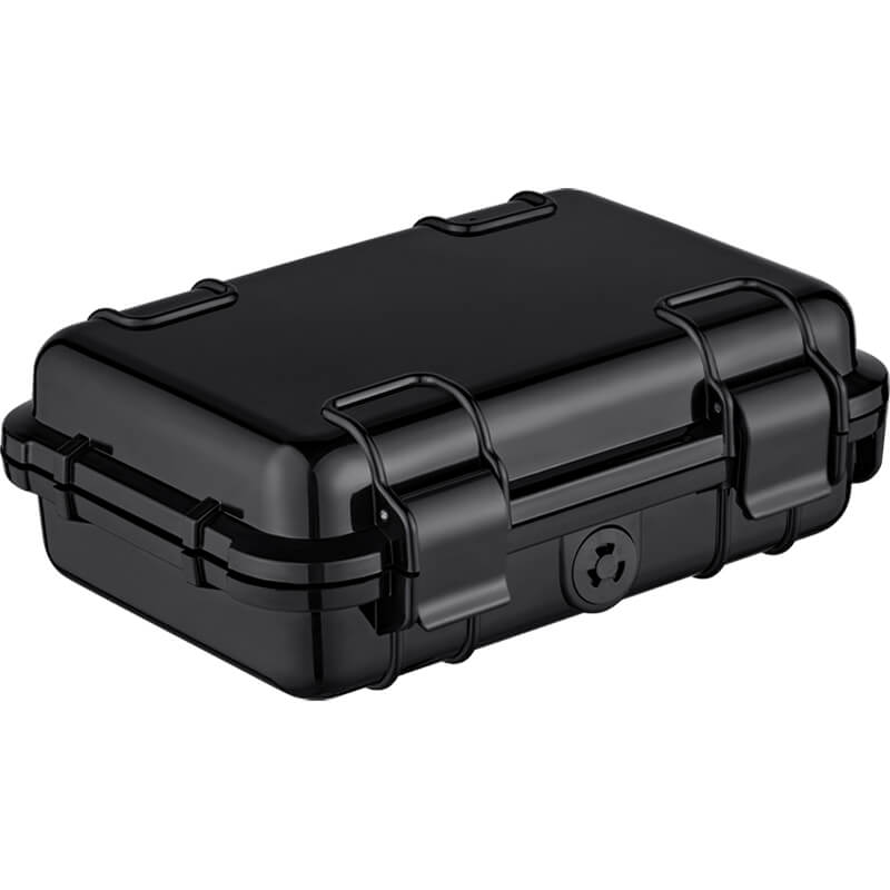 Black rectangular hard-shell case on a white background