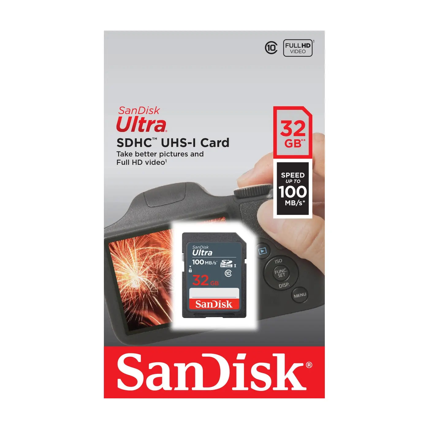 SanDisk 32GB Ultra SDHC Class 10 UHS-I Card 100MBs