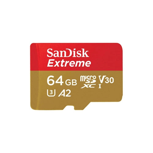 SanDisk Extreme 64GB microSDXC Memory Card front angle