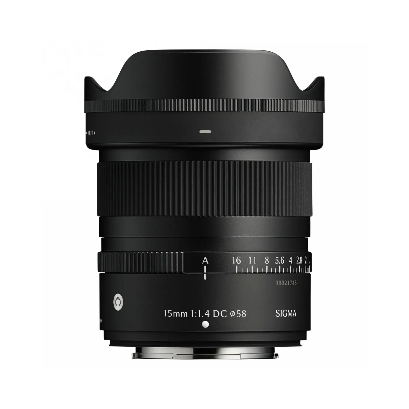 Sigma camera lens on a white background