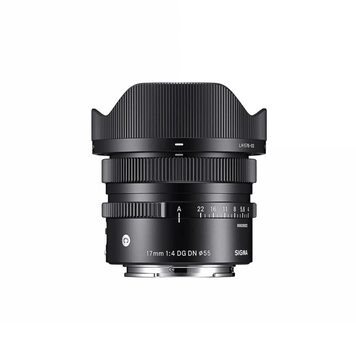 Sigma AF 17mm F/4 DG I Contemporary Lens - Sony E Fit top with lens hood