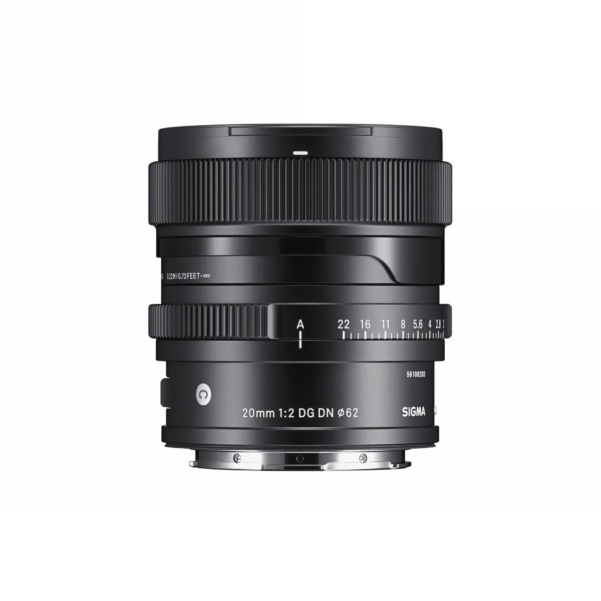 Sigma AF 20mm F/2 DG I Contemporary Lens - L Mount top without lens hood