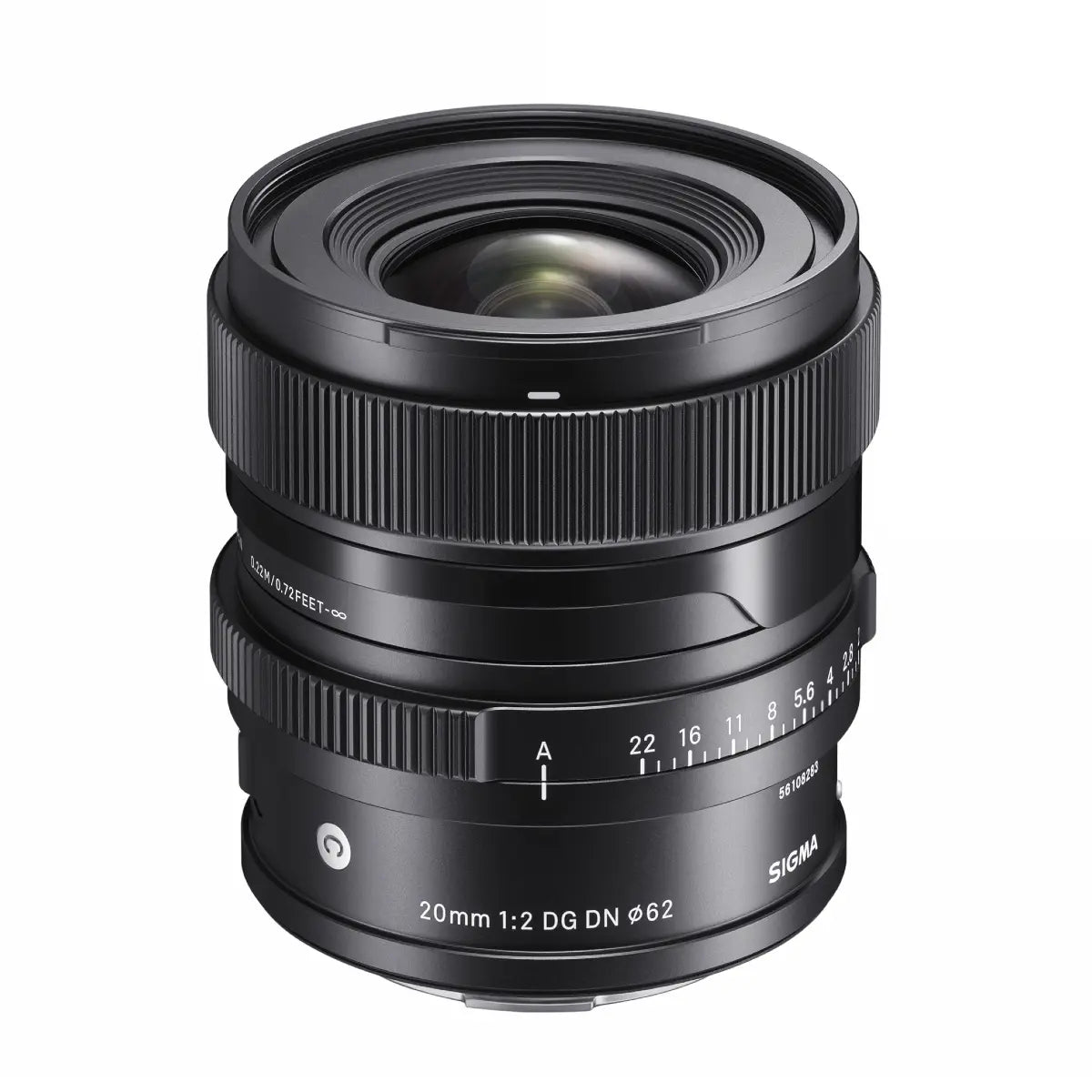 Sigma AF 20mm F/2 DG I Contemporary Lens - L Mount top front
