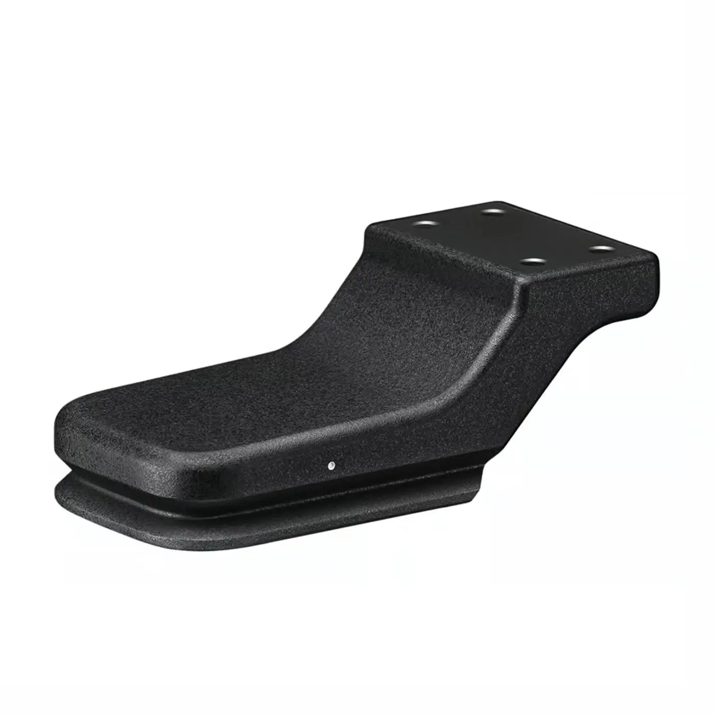 Black metal bracket on a white background