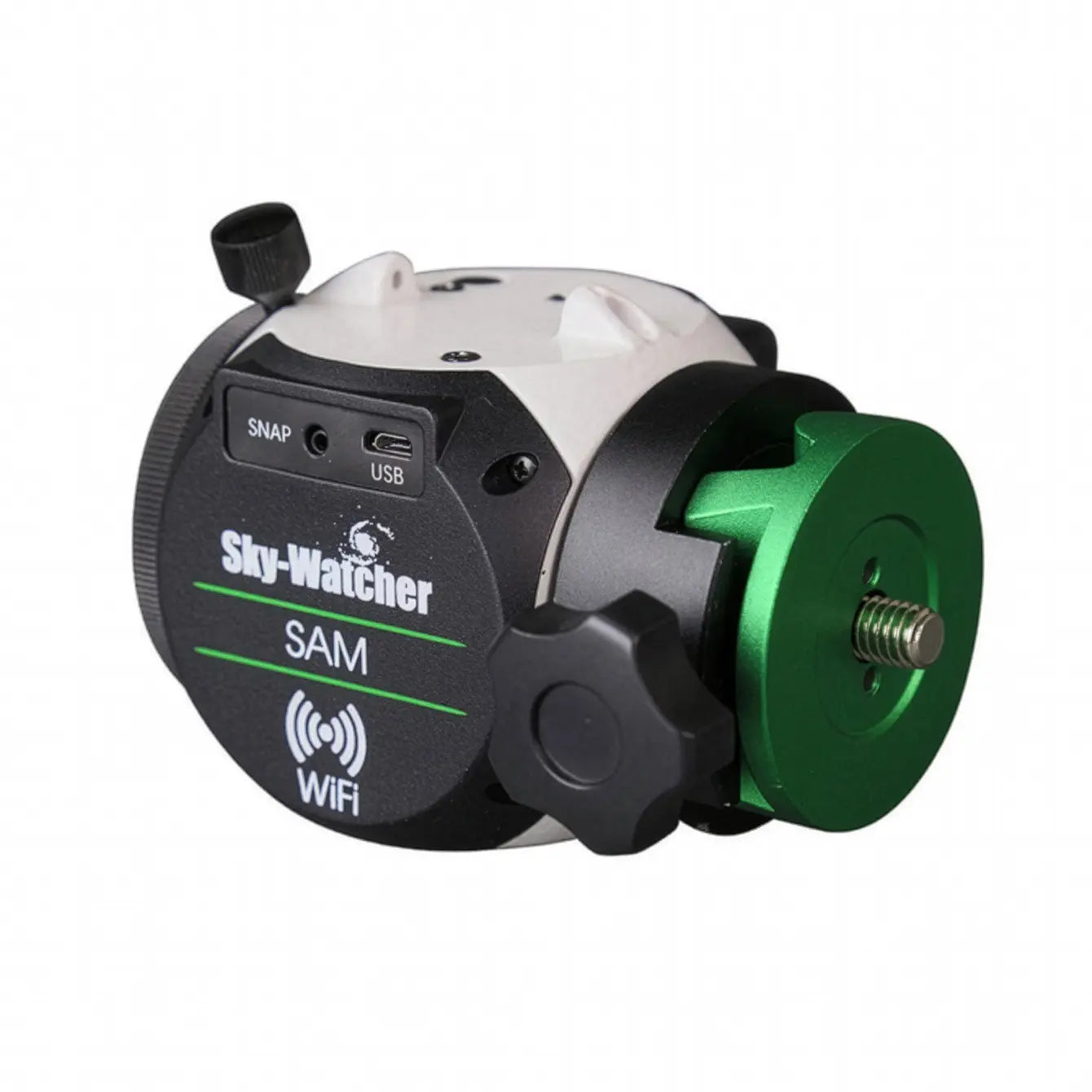 Sky-Watcher SAM device with green and black design on a white background