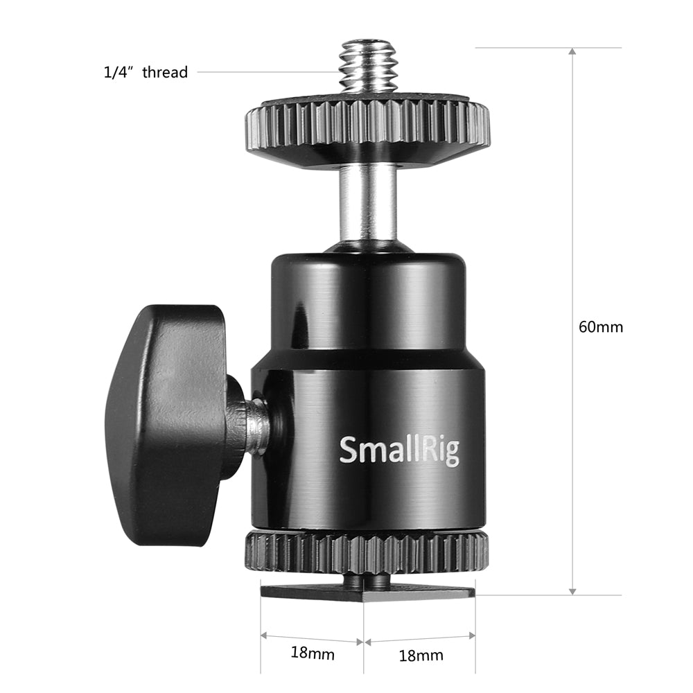 SmallRig 1/4" Camera Hot shoe Mount with Additional 1/4" Screw (2pcs Pack)