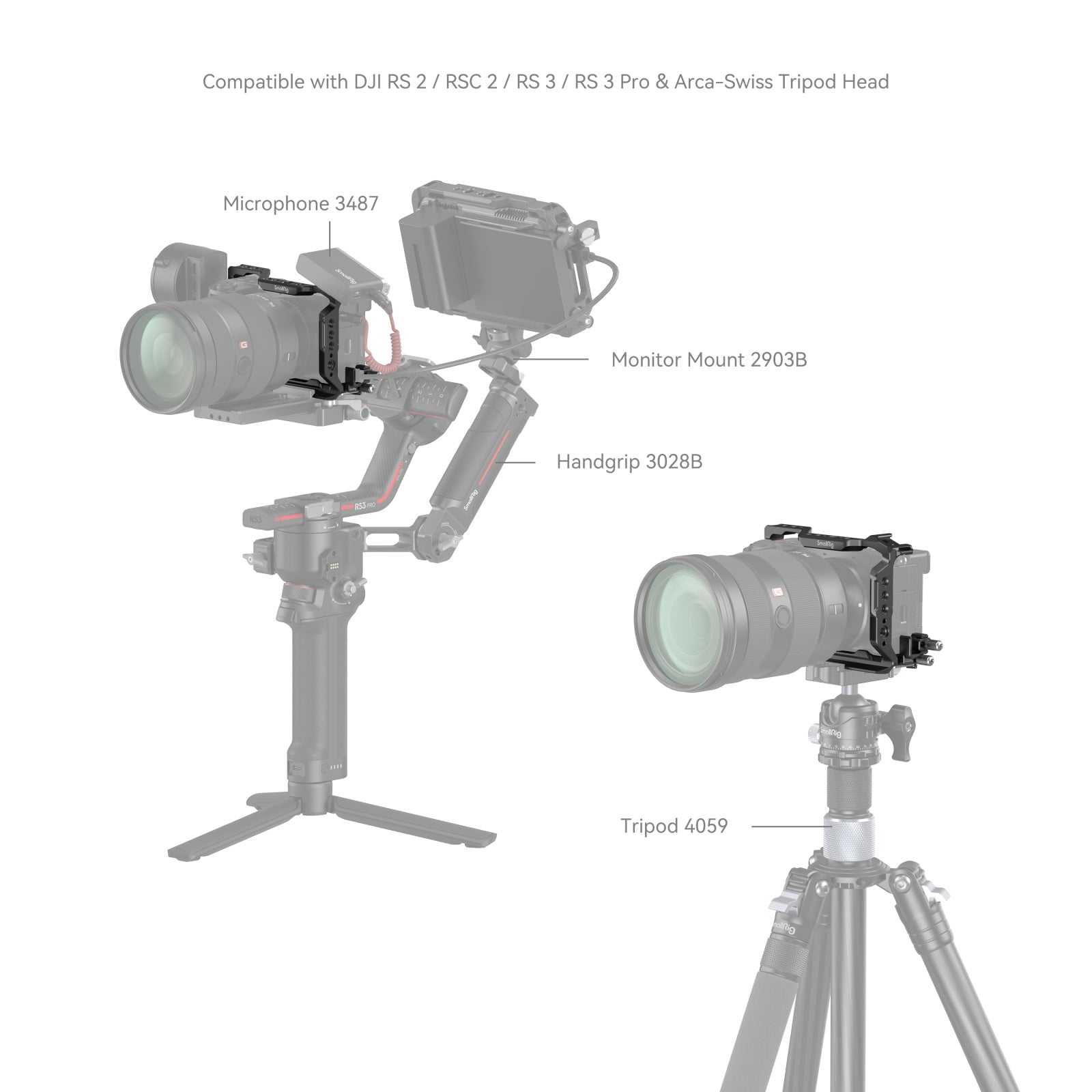 SmallRig Cage Kit for Sony Alpha 6700 4336 product photo with optional accessories