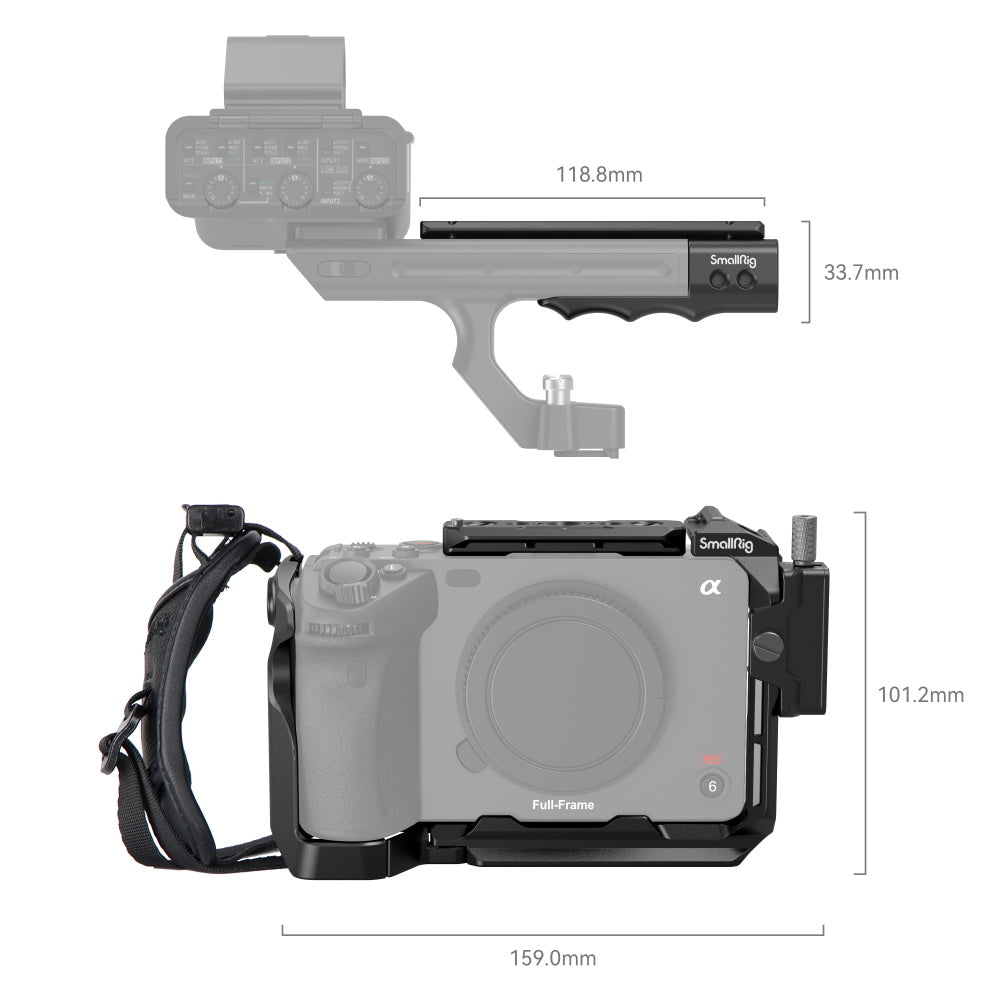 SmallRig Handheld Cage Kit for Sony FX30 / FX3 4184 product photo of dimensions