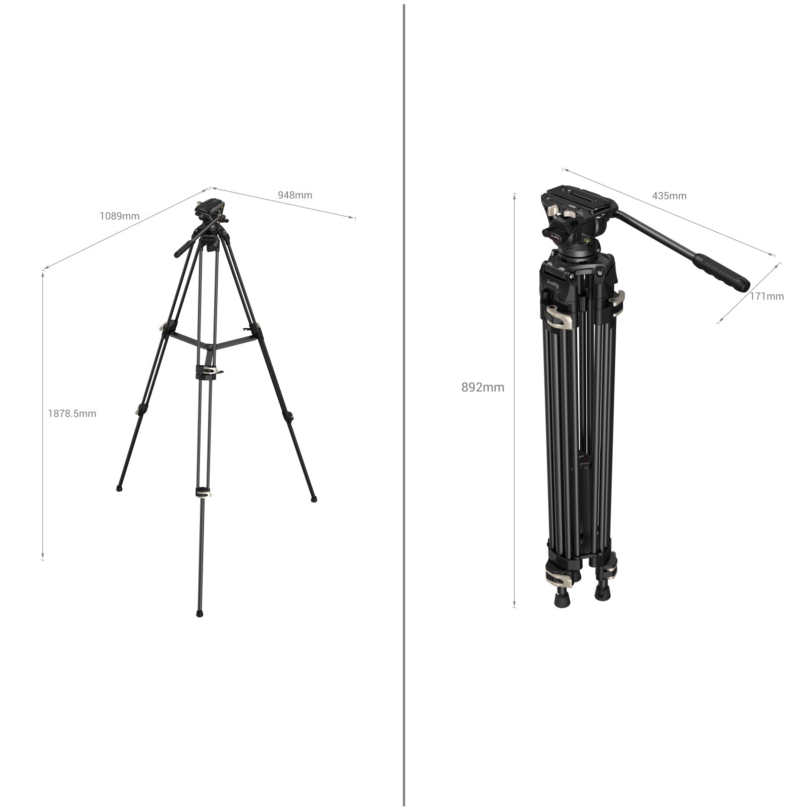 SmallRig Heavy-Duty Fluid Head Tripod AD-01