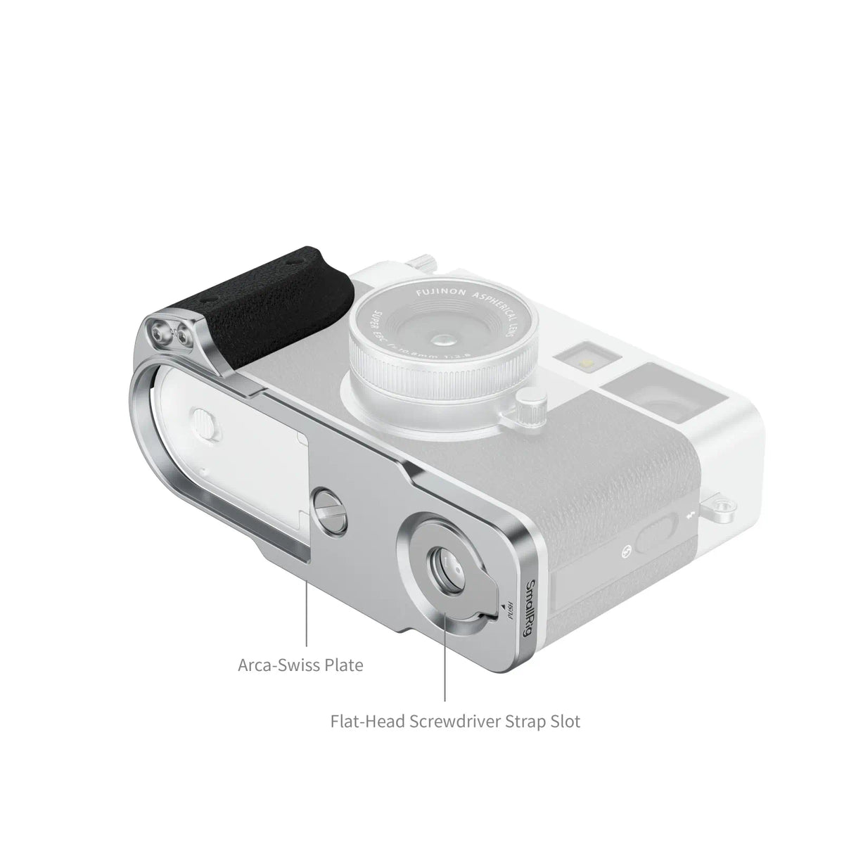 SmallRig L-Shaped Mount Plate with Silicone Handle for FUJIFILM X half (Silver) 5216