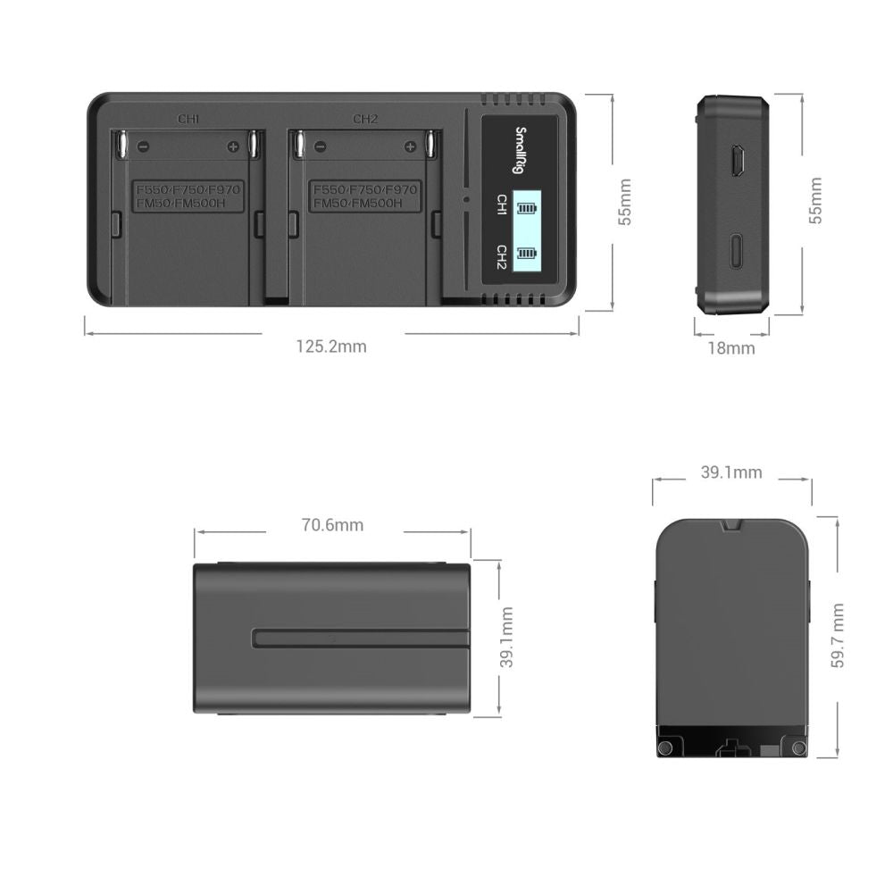 SmallRig NP-F970 Battery and Charger Kit