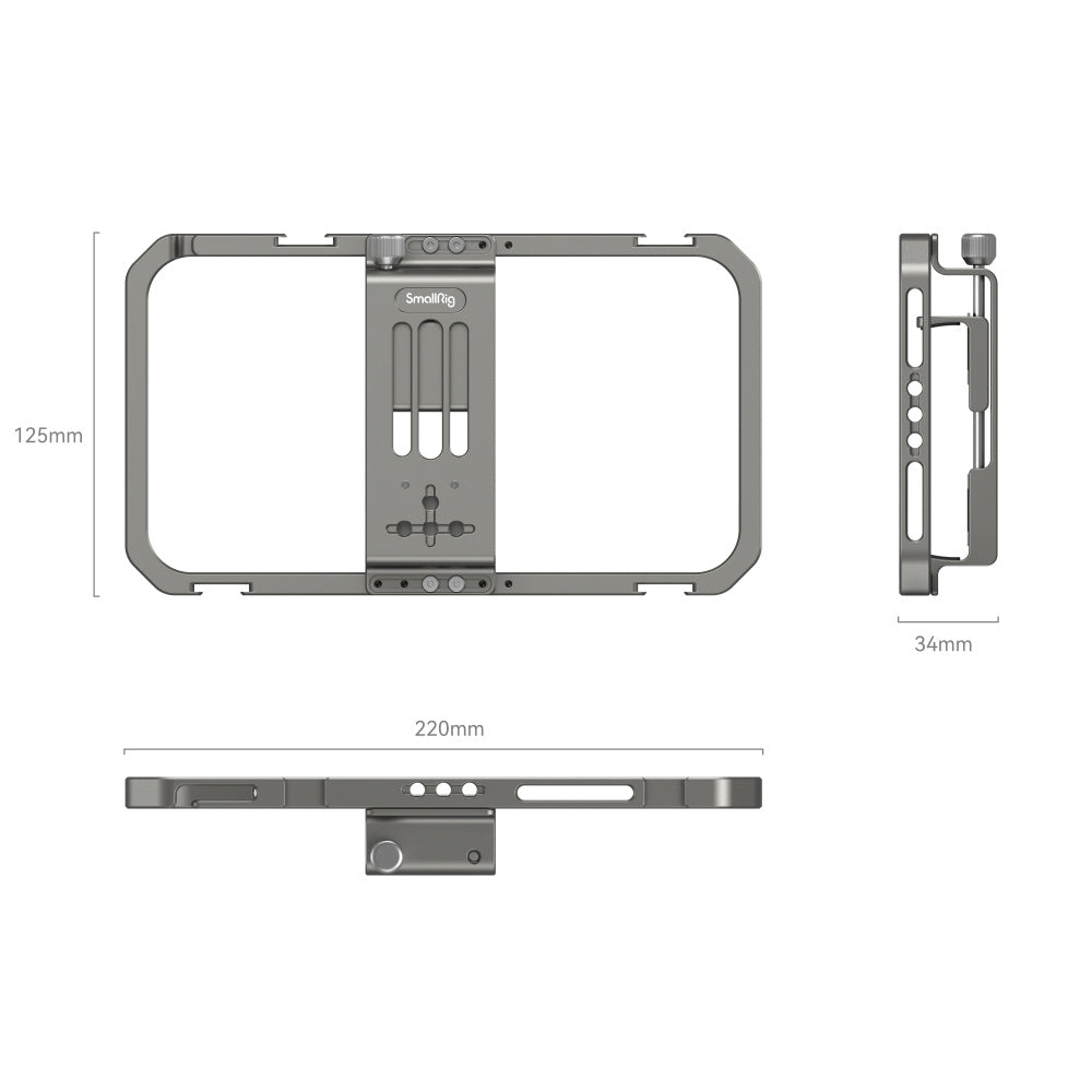 SmallRig Universal Mobile Phone Cage 2791B product photo of dimensions