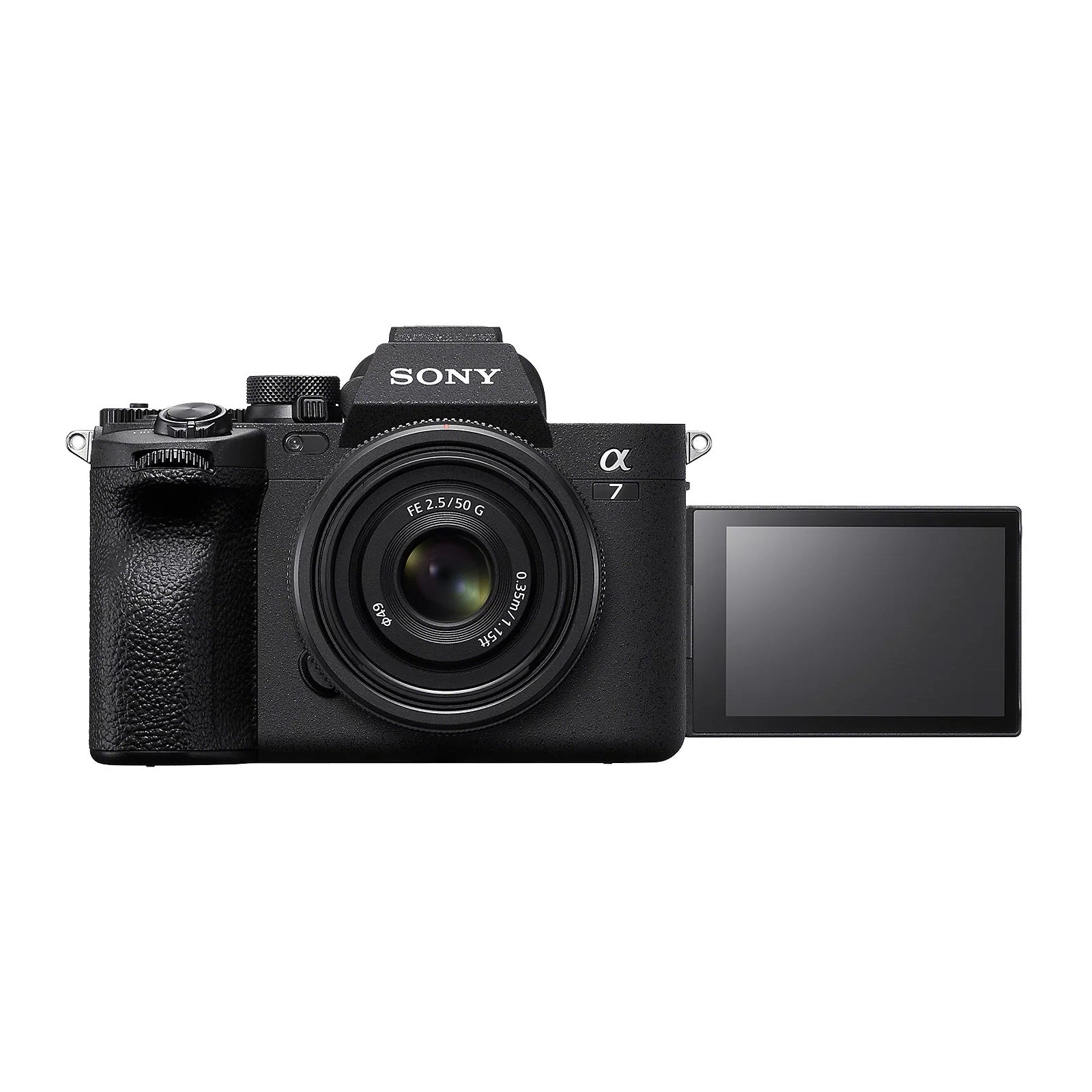 Sony A7 IV Digital Camera Body front angle with rear screen unfolded