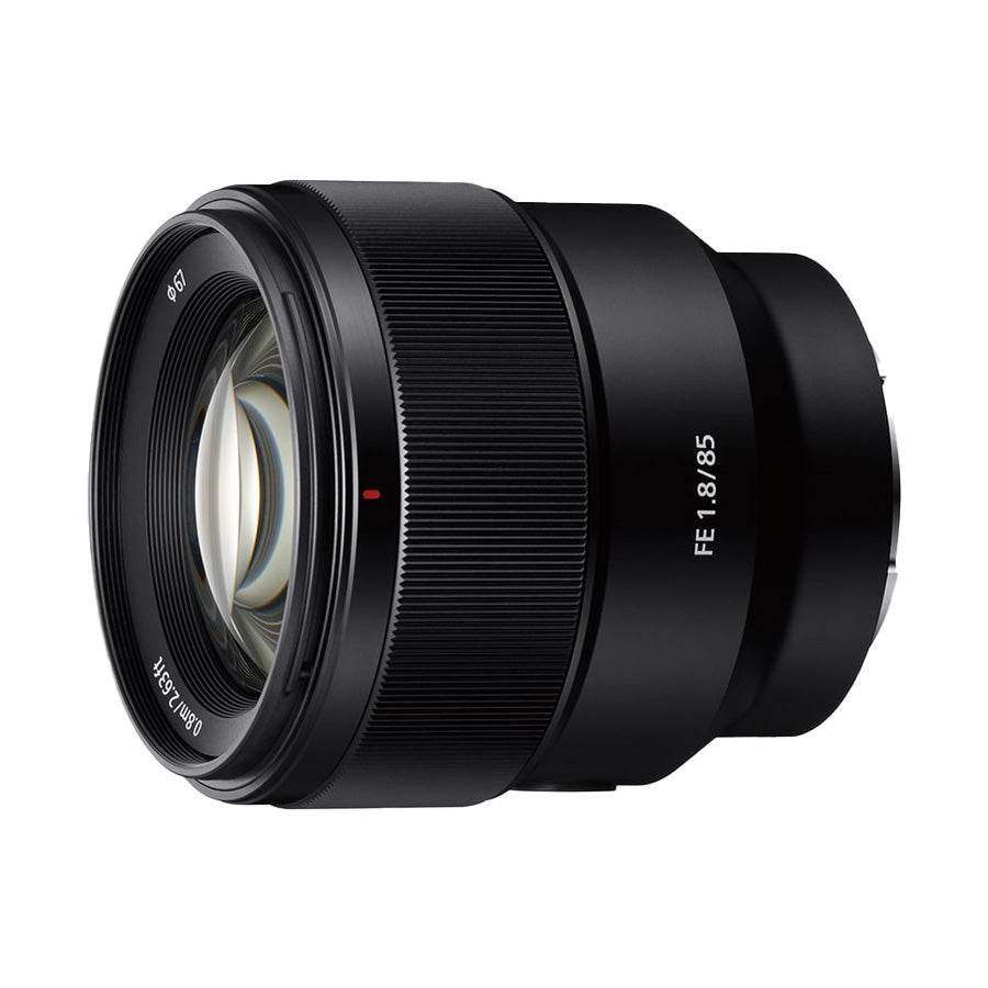 Sony FE 85mm f1.8 E Mount Lens side angle