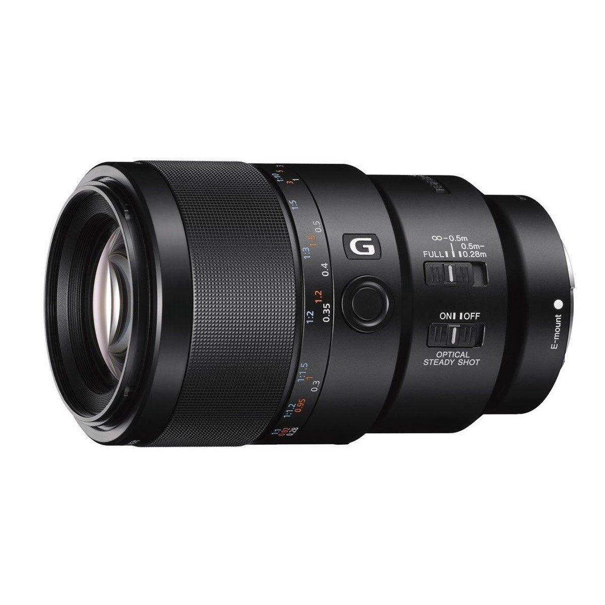 Sony FE 90mm f2.8 Macro G OSS Lens side angle