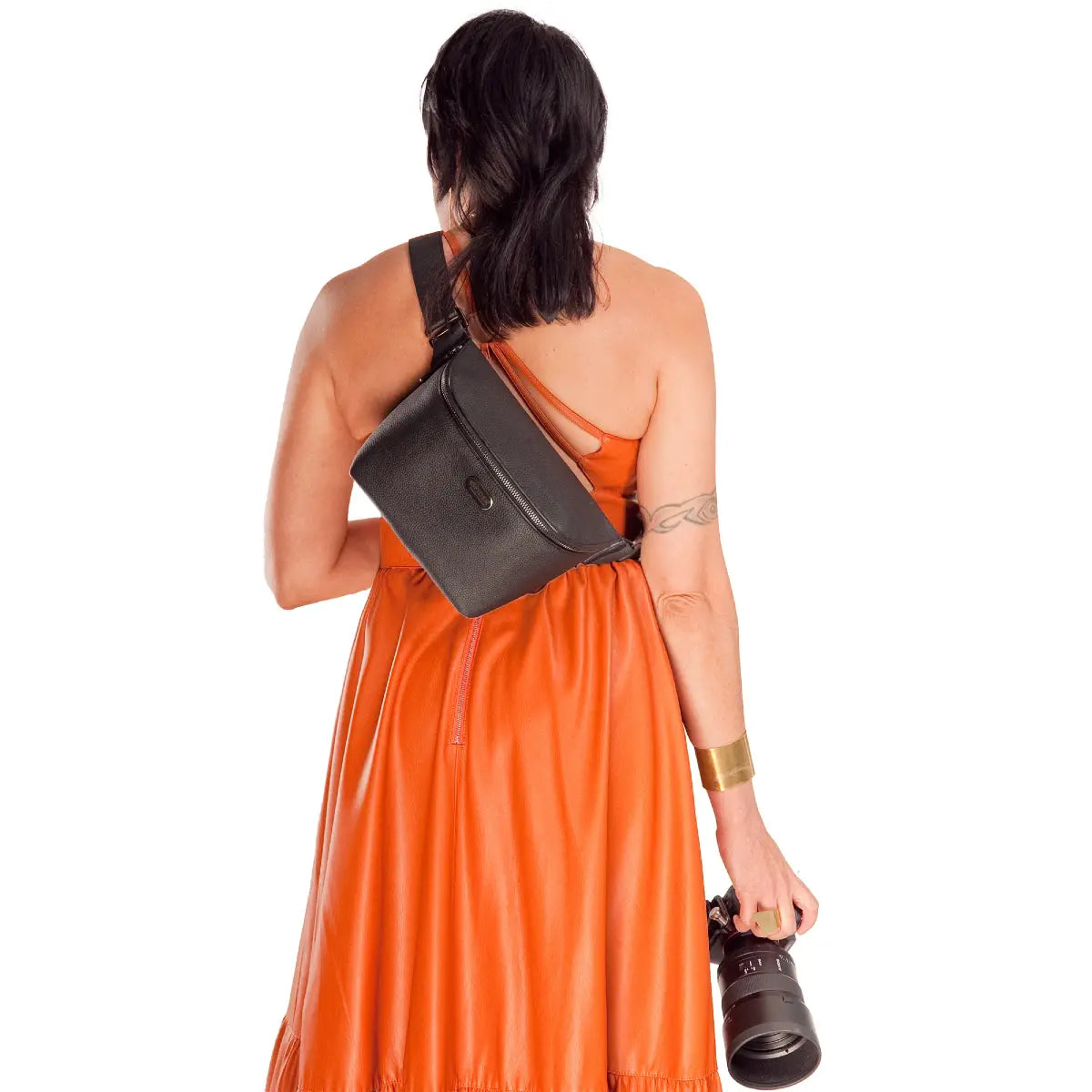 SpiderPro Leather Sling Pouch - Black