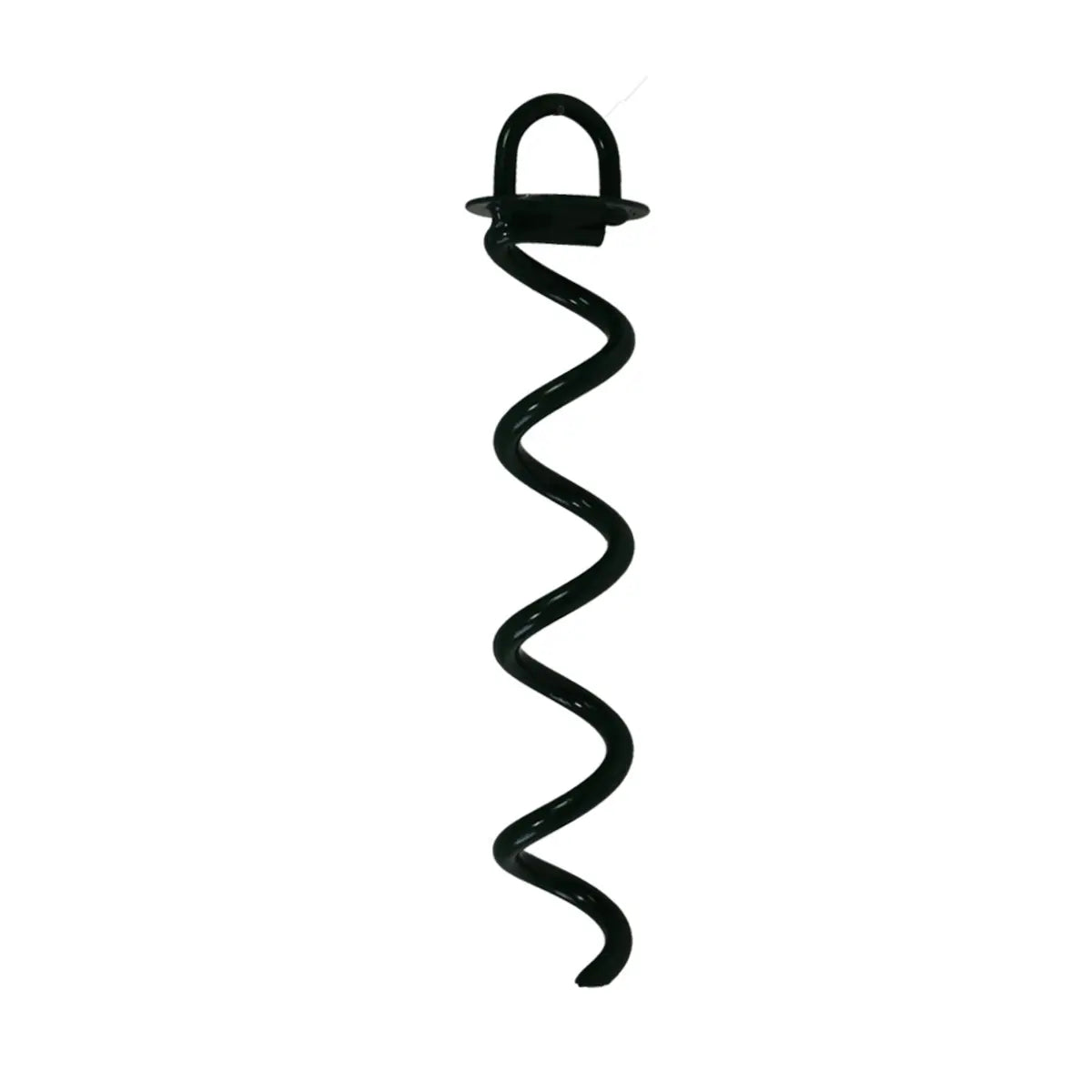 Black spiral hook on a white background