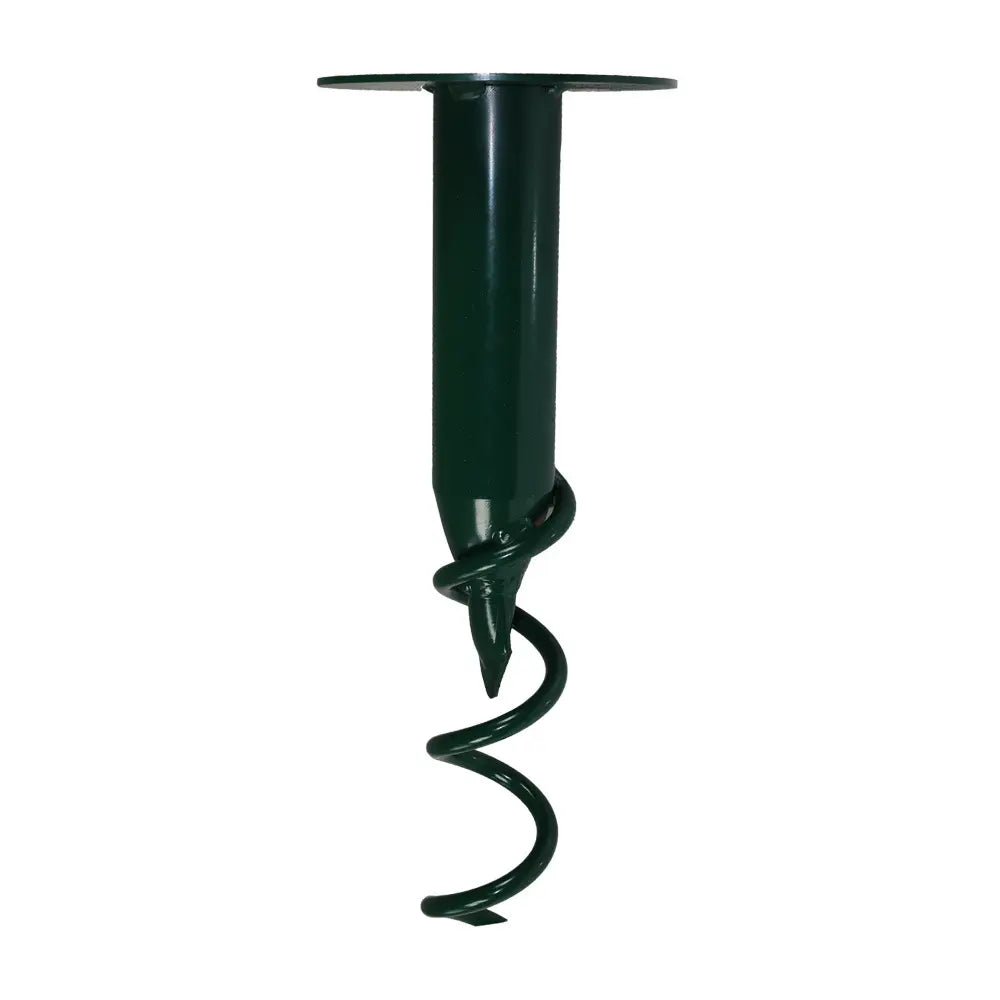 Green spiral auger on a white background