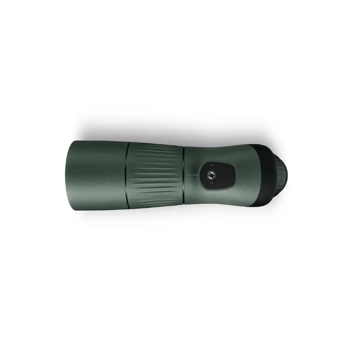 Green flashlight on a white background
