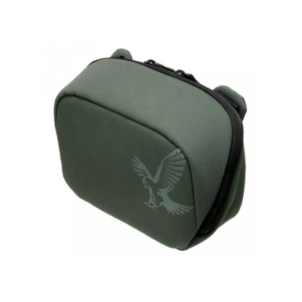 Green pouch with an eagle logo on a white background