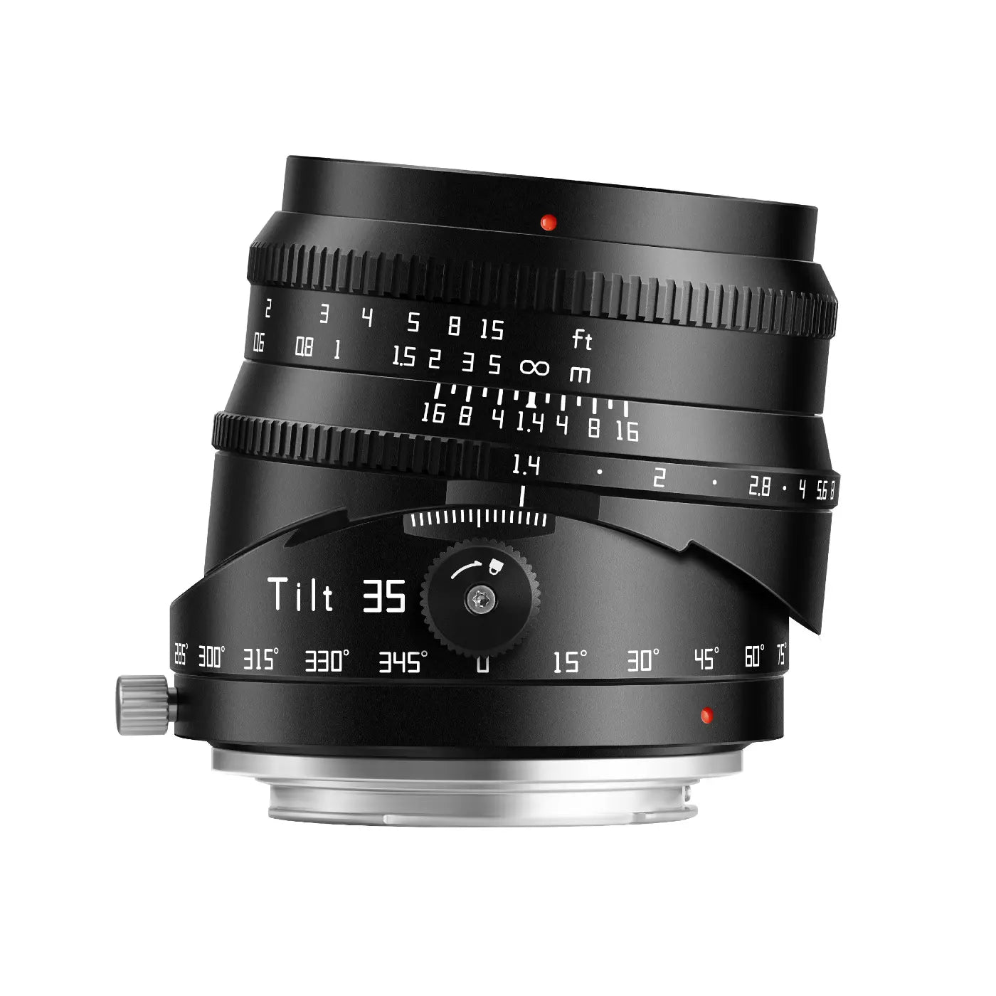 TTArtisan Tilt APS-C 35mm F1.4 EOS-RF Mount top with tilt shift function tilted