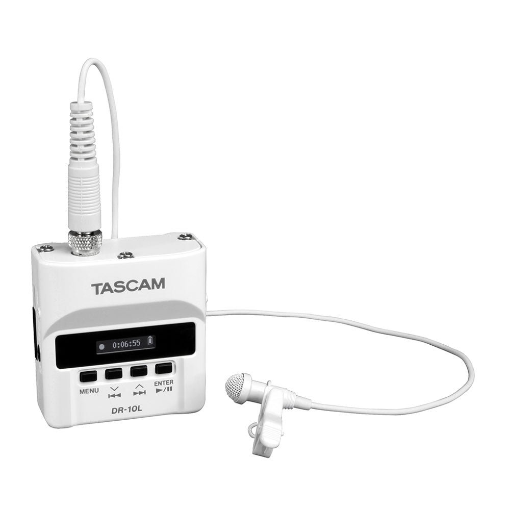 Product Image of Tascam DR-10L Digital Audio Recorder with Lavalier Microphone - White