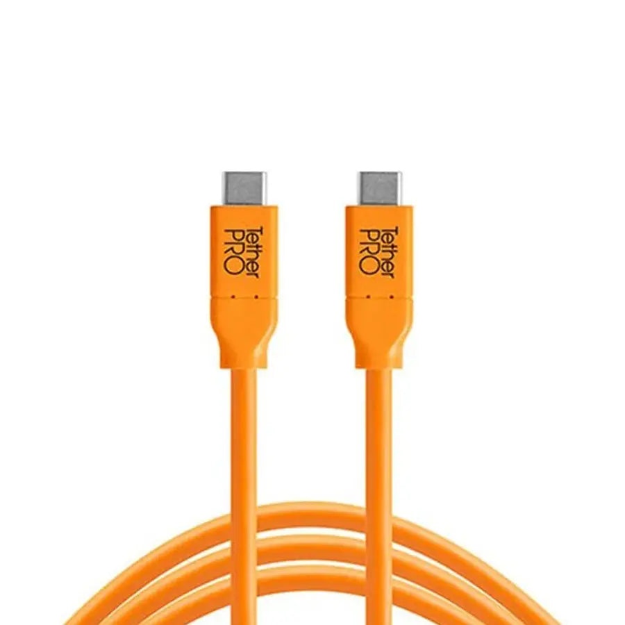 Orange cable with 'J tether Pro' branding on a white background