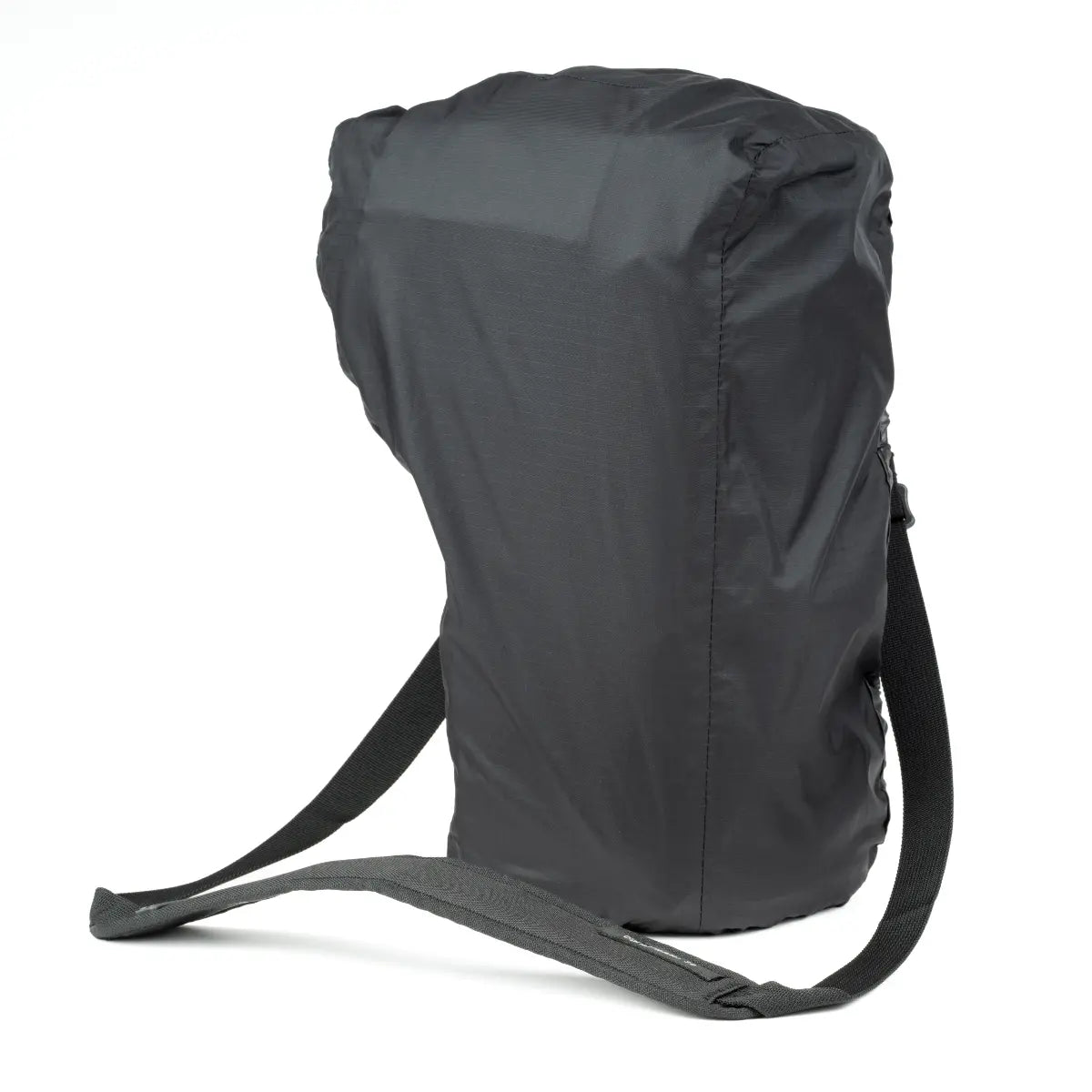 Black backpack on a white background