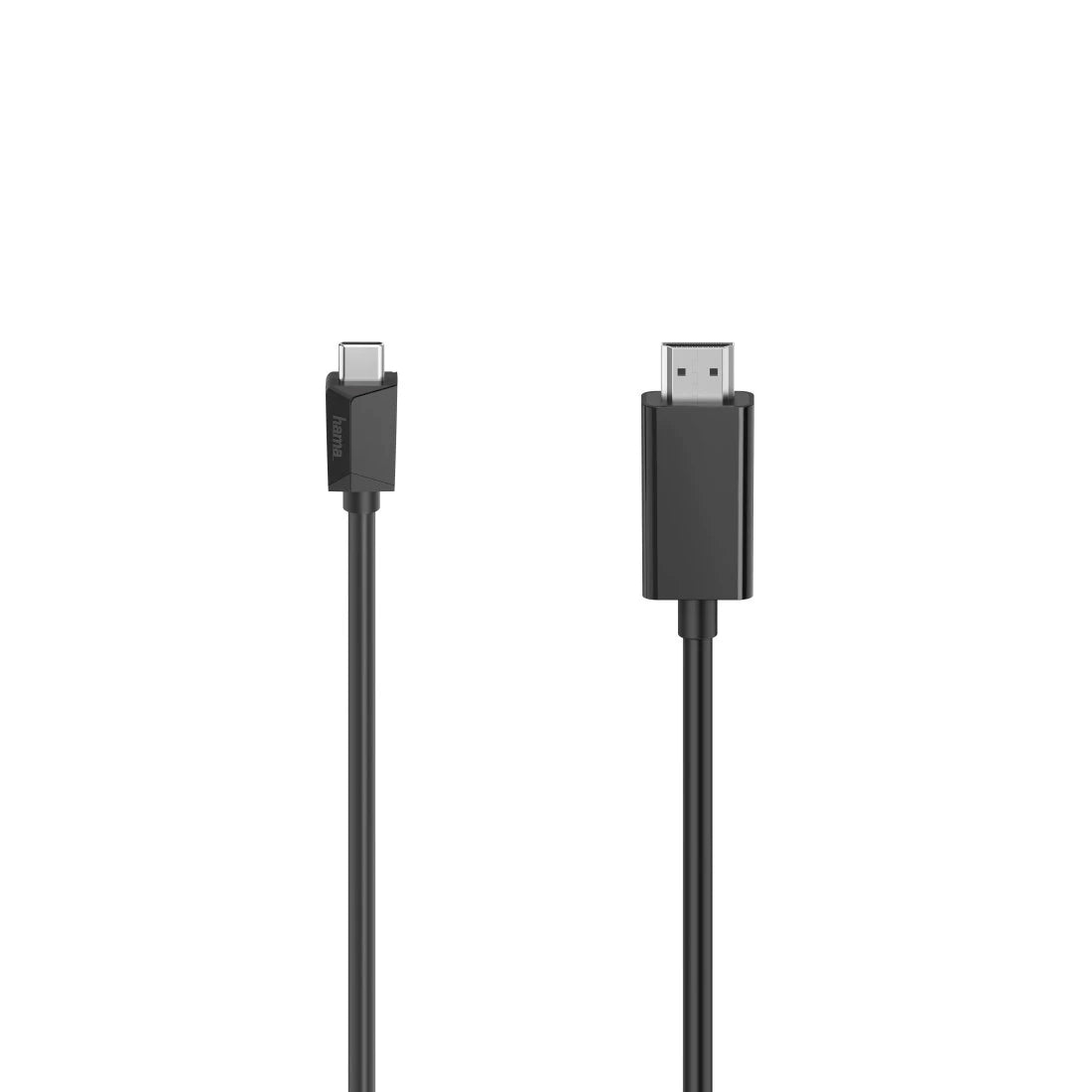 Black USB cable with connectors on a white background