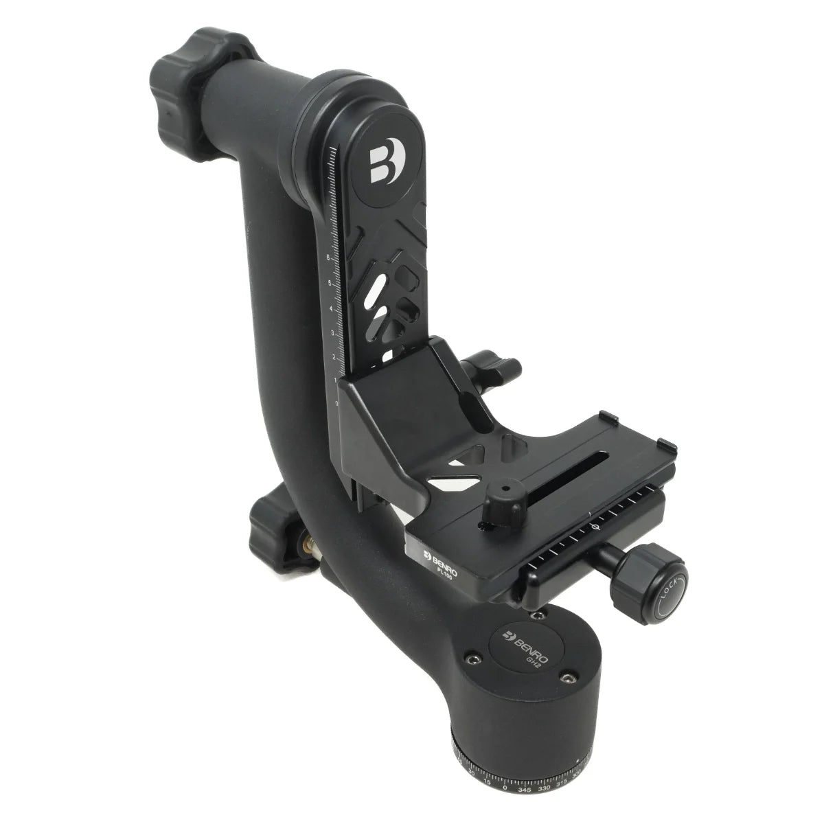 Used Benro GH2 Gimbal head With long plate and short plate - front angle 