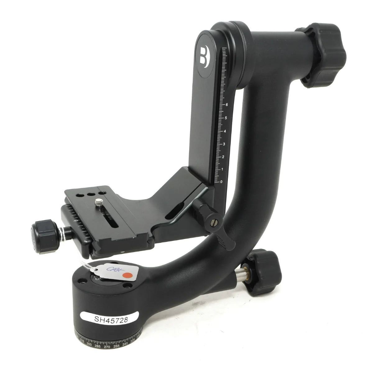 Used Benro GH2 Gimbal head with plate - side angle 