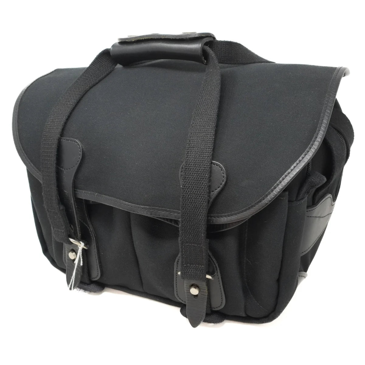 Used Billingham 225 Black Leather/Black Canvas - front angle 