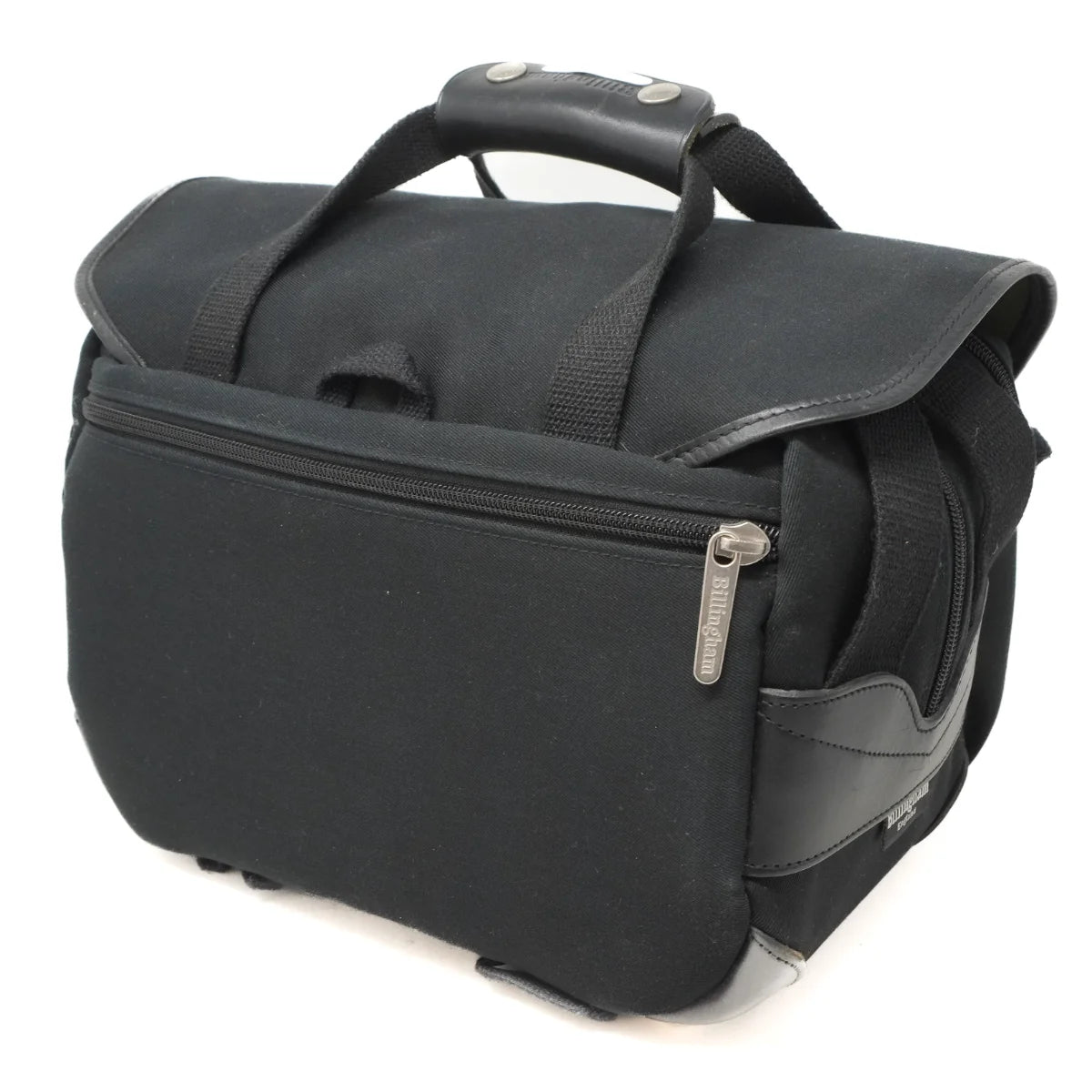 Used Billingham 225 Black Leather/Black Canvas - back angle 