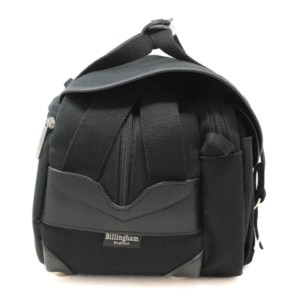 Used Billingham 225 Black Leather/Black Canvas - side angle