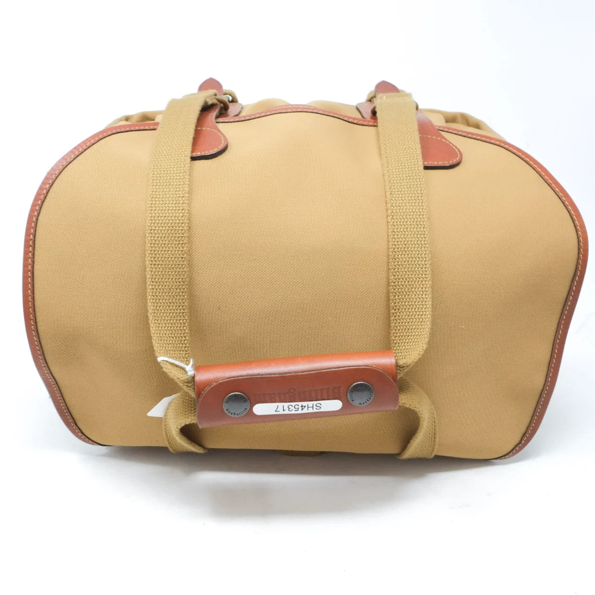 Used Billingham 225 in Khaki/Tan canvas bag - top angle 