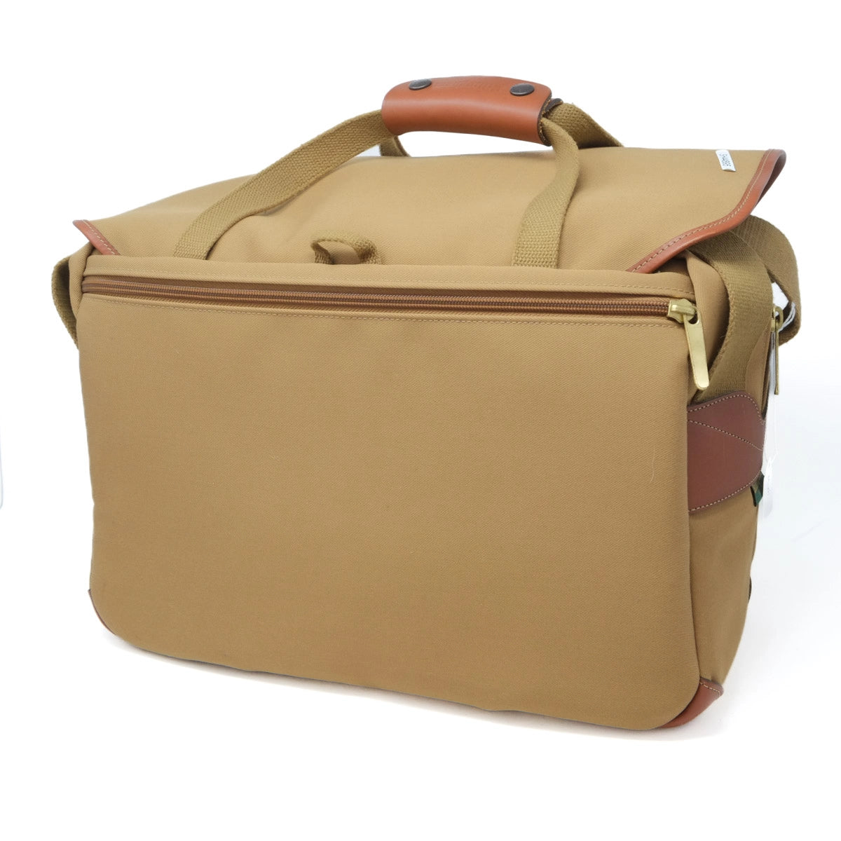 Used Billingham 445 Khaki/Tan Canvas shoulder bag Mint - back angle 