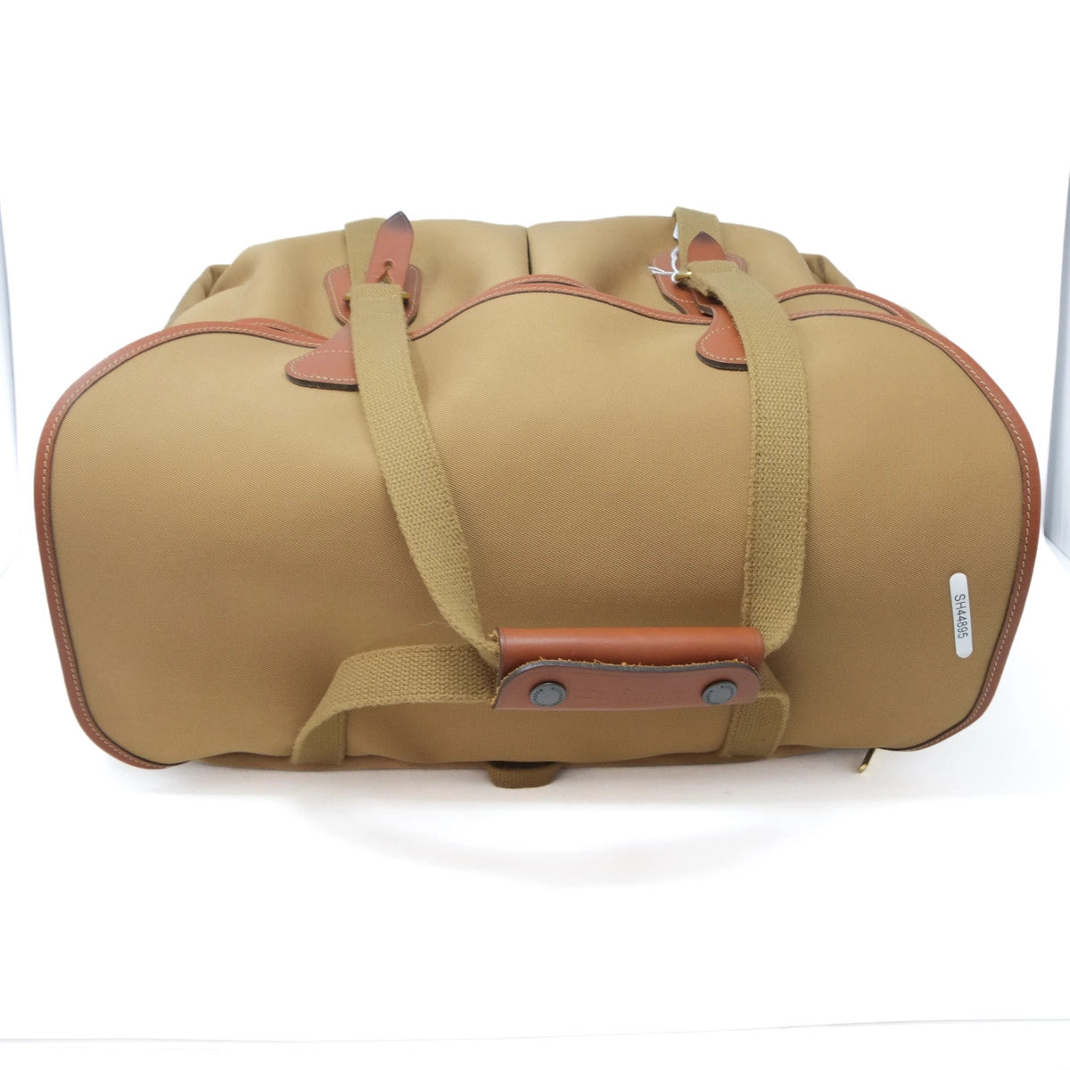 Used Billingham 445 Khaki/Tan Canvas shoulder bag Mint - top angle 