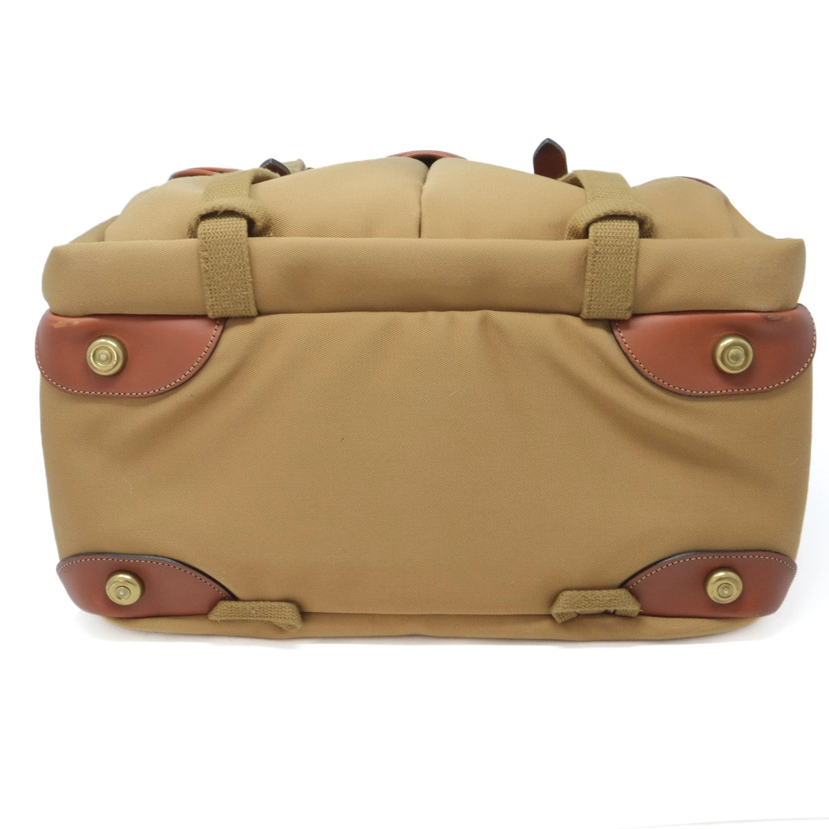 Used Billingham 445 Khaki/Tan Canvas shoulder bag Mint - bottom angle 