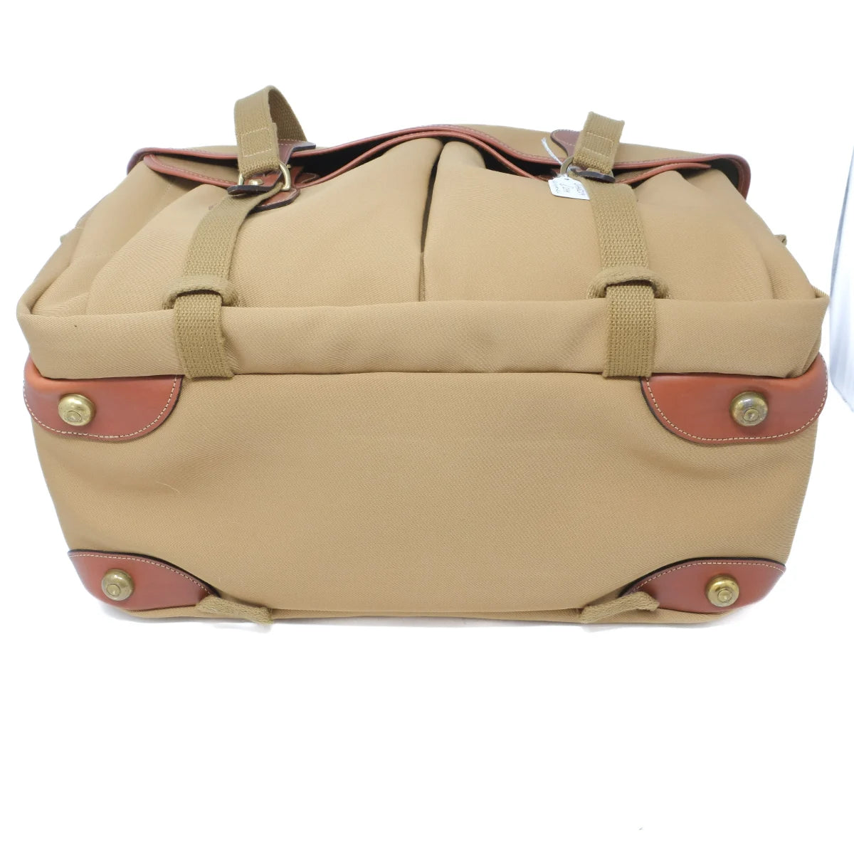 Used Billingham 555 Camera Shoulder Bag in Khaki/Tan Canvas - bottom angle 