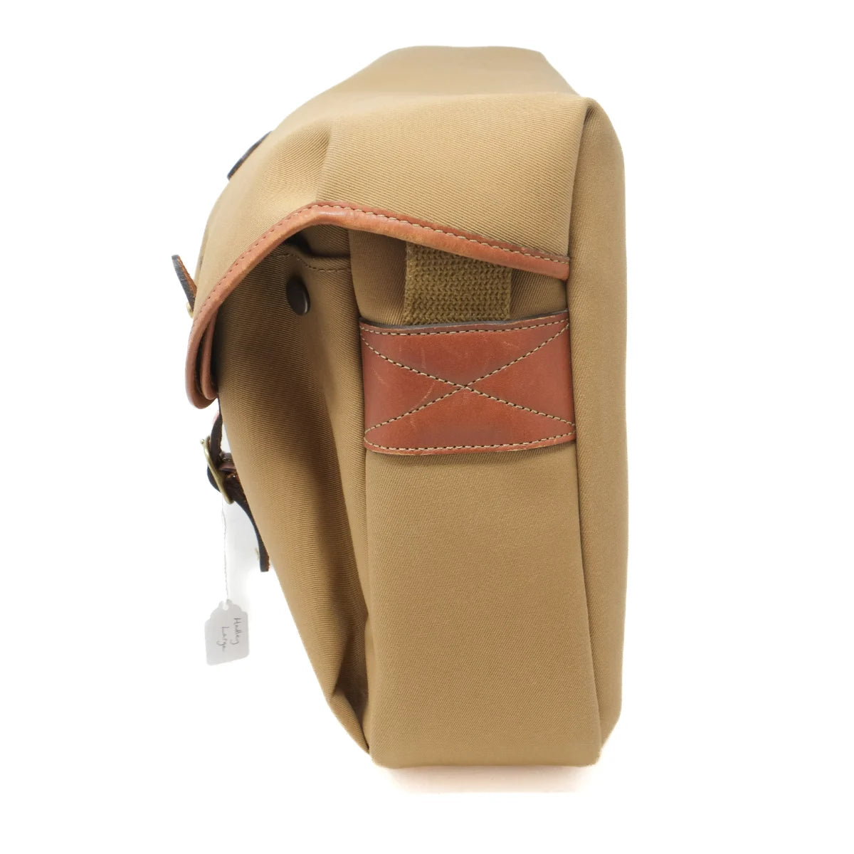 Used Billingham Hadley Large Shoulder Camera Bag in Khaki/Tan Canvas - side angle 
