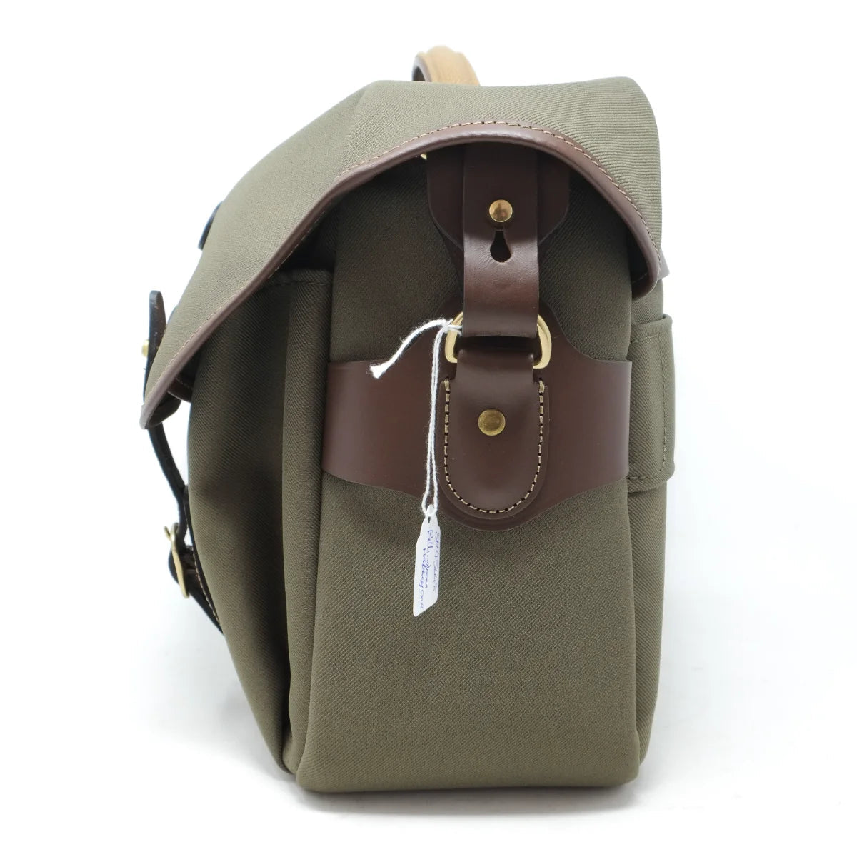Used Billingham Hadley One Camera bag Sage/Chocolate - side angle 