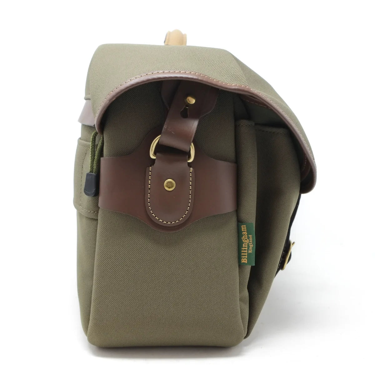 Used Billingham Hadley One Camera bag Sage/Chocolate - side angle 