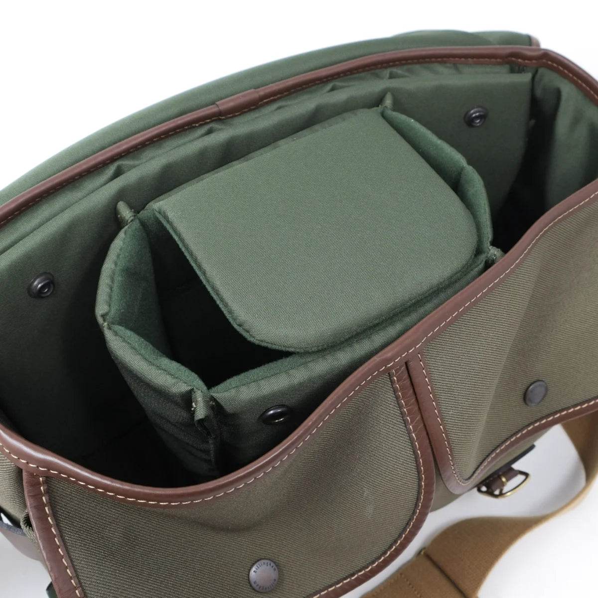 Used Billingham Hadley One Camera bag Sage/Chocolate - top angle 