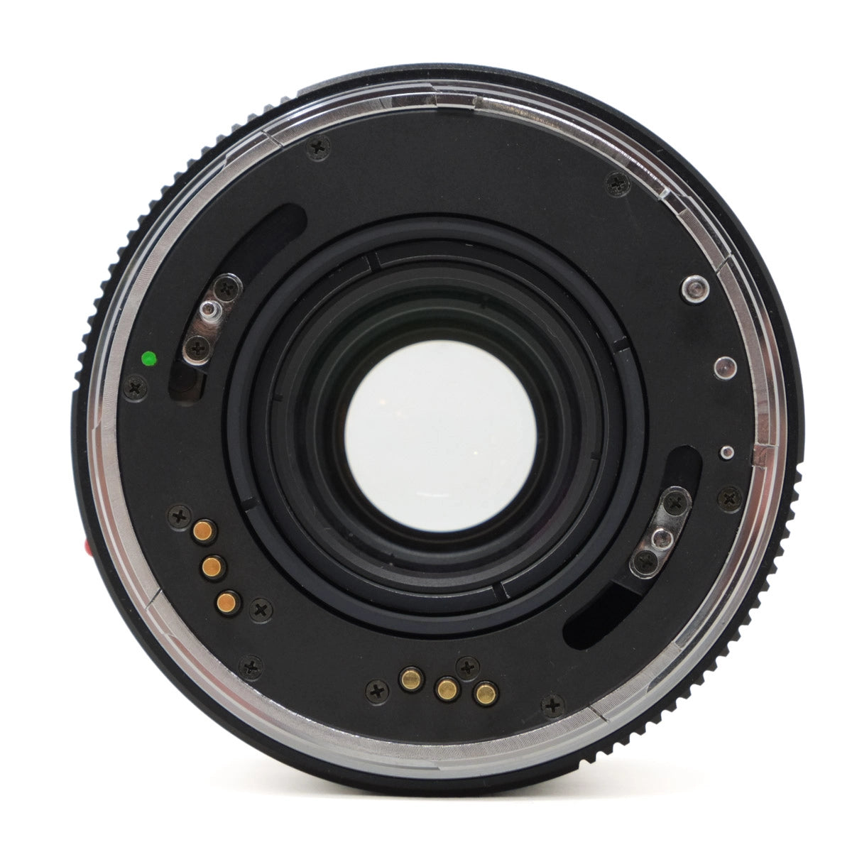 Camera lens teleconverter mount on a white background