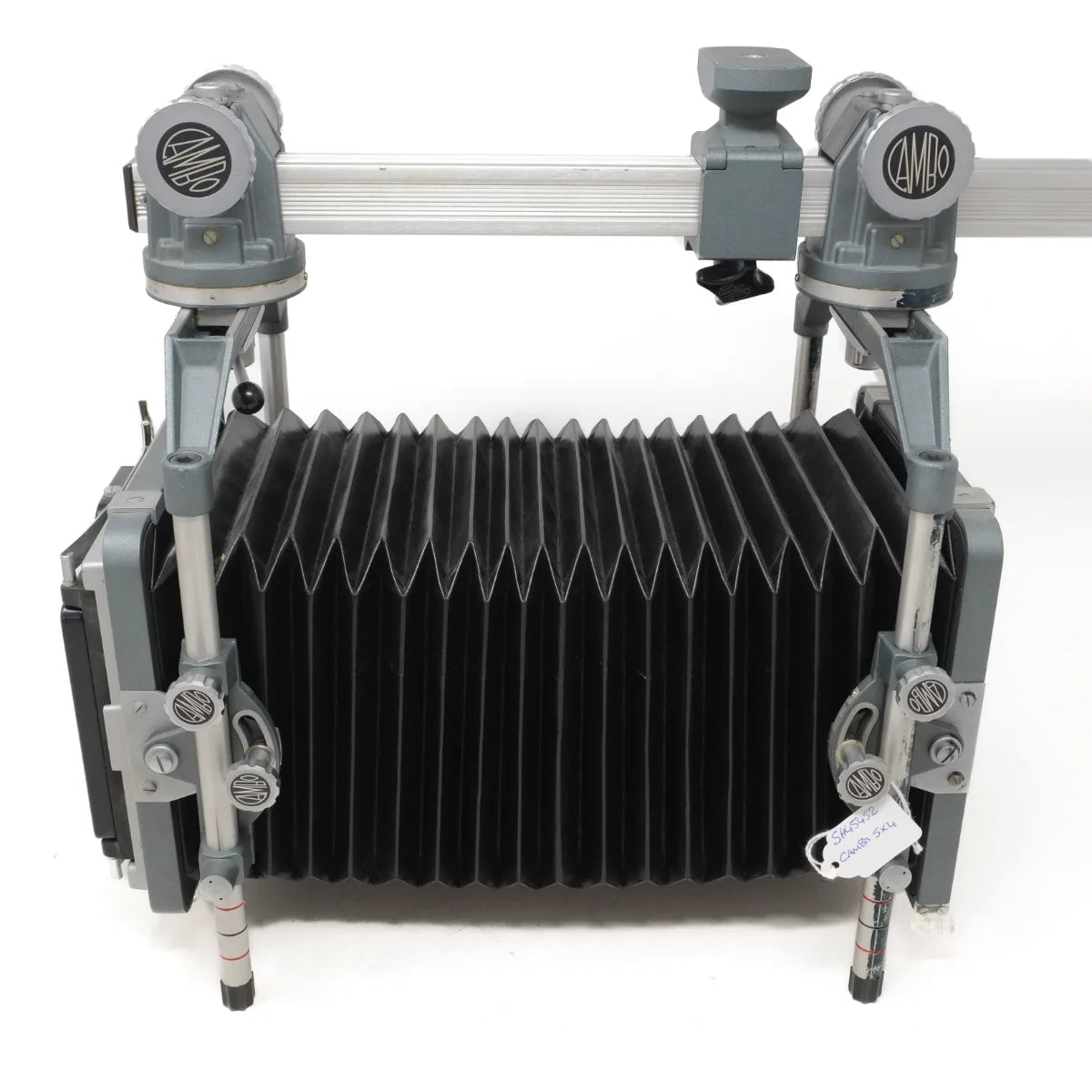 Used Cambo 5X4 Monorail camera with standard bellows - side angle 
