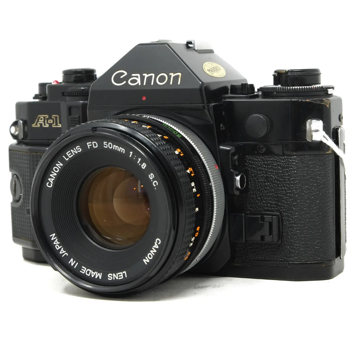 Used canon A-1 Film camera with 50mm F1.8 - front angle 