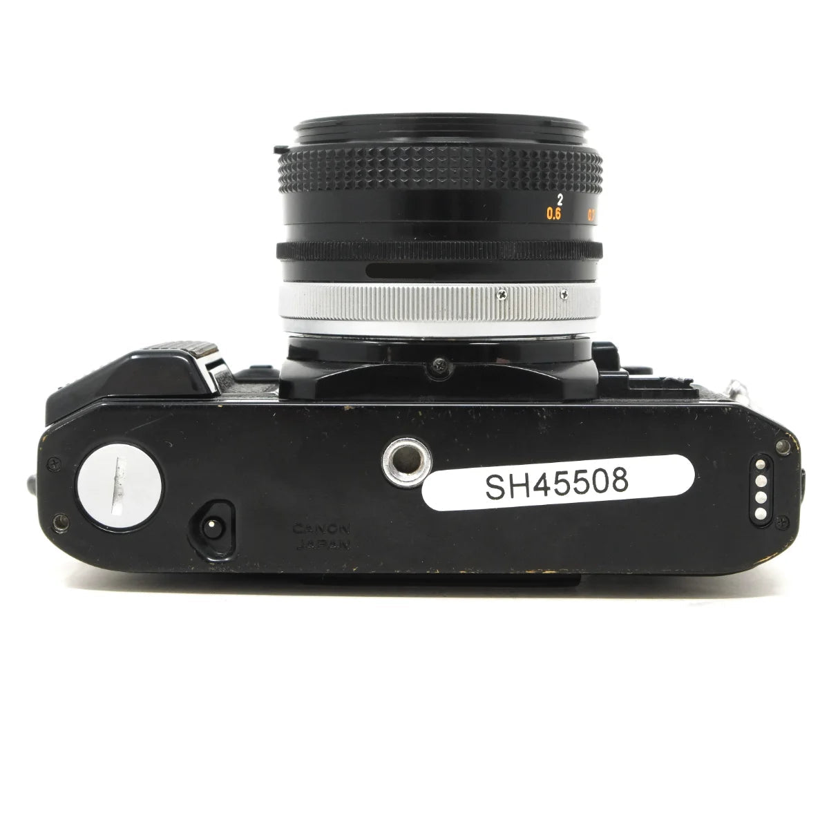 Used canon A-1 Film camera with 50mm F1.8 - bottom angle 
